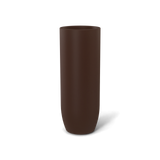 Saint Tropez bullet round fiberglass planter in Matte Dark Brown