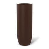 Saint tropez bullet round fiberglass planter in Matte Dark Brown, studio render