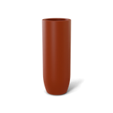 Saint Tropez bullet round fiberglass planter in Matte Terra Cotta