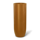 Saint tropez bullet round fiberglass planter in Metallic Bronze, studio render