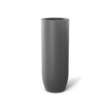 Saint Tropez bullet round fiberglass planter in Metallic Silver