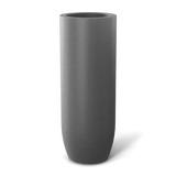 Saint tropez bullet round fiberglass planter in Metallic Silver, studio render