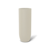 Saint Tropez bullet round fiberglass planter in Satin Beige