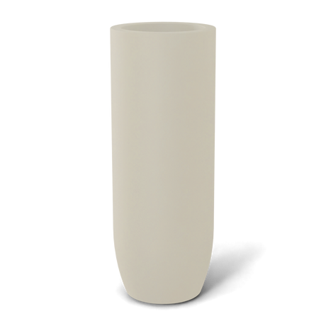 Saint tropez bullet round fiberglass planter in Satin Beige, studio render