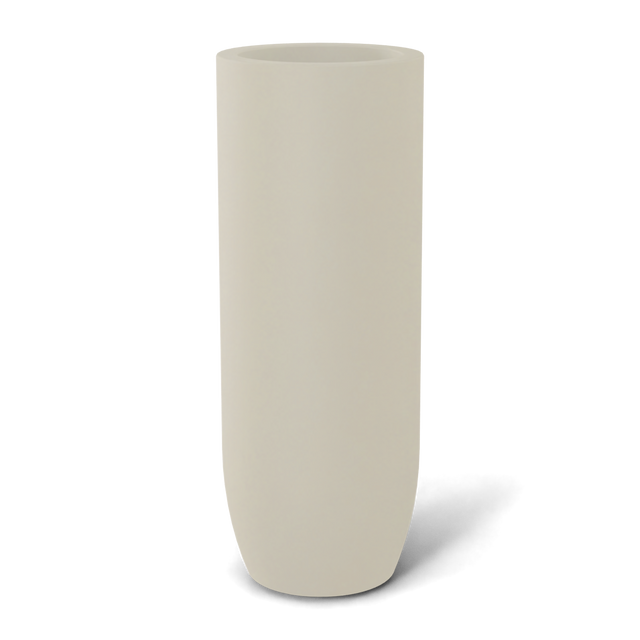 Saint tropez bullet round fiberglass planter in Satin Beige, studio render