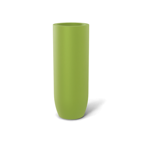 Saint Tropez bullet round fiberglass planter in Satin Green