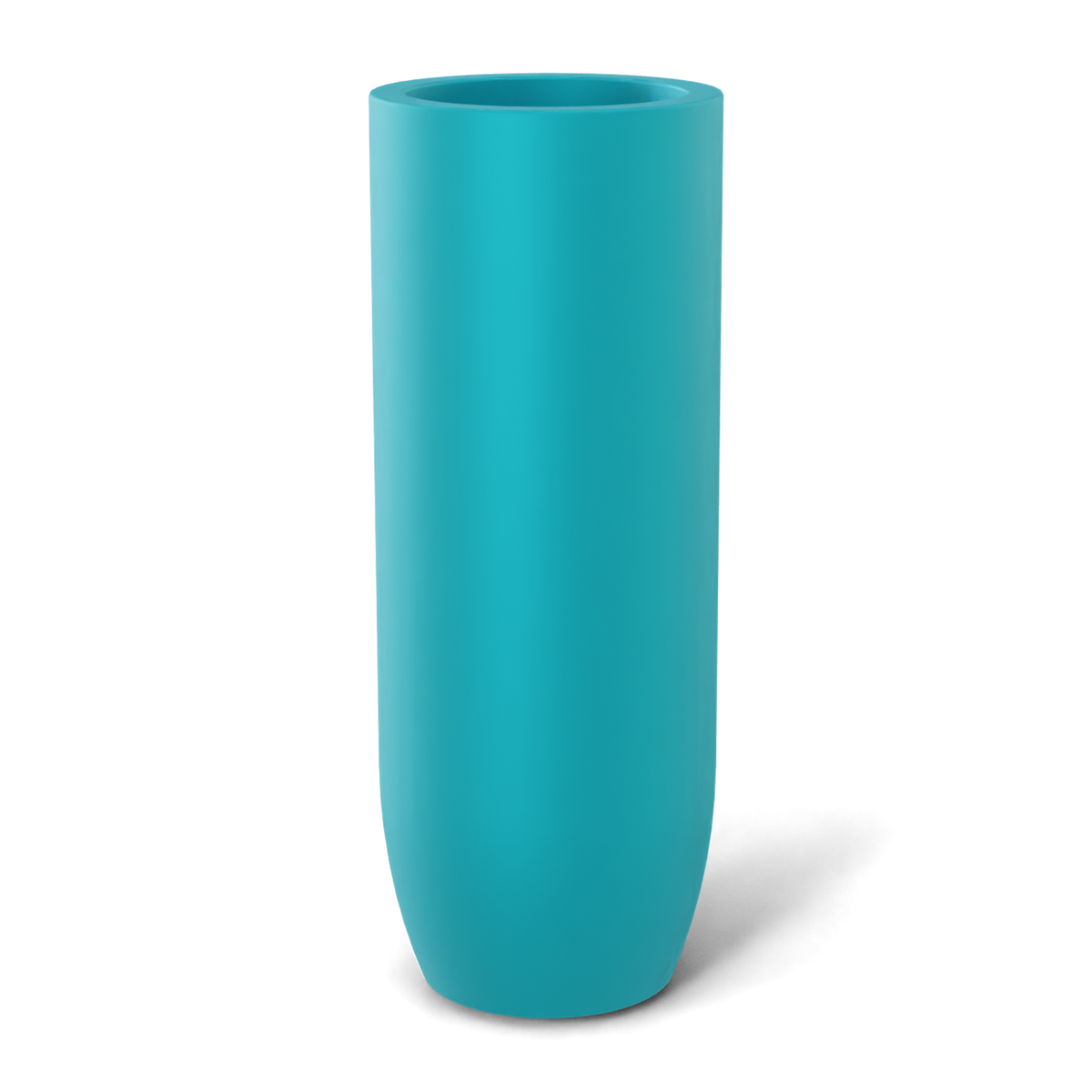 Saint tropez bullet round fiberglass planter in Satin Seafoam Green, studio render