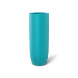 Saint Tropez bullet round fiberglass planter in Satin Seafoam Green