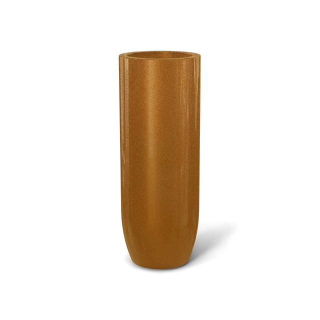 Saint Tropez Bullet Round Planter in Metallic Bronze