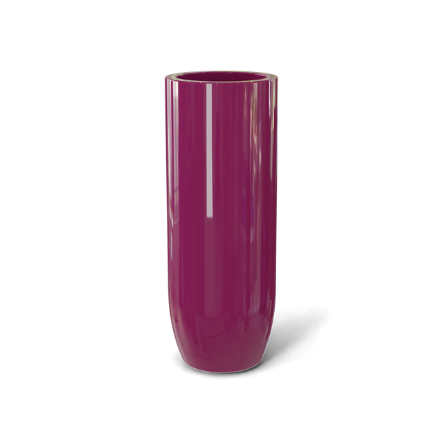 Saint Tropez Bullet Round Planter in Gloss Eggplant