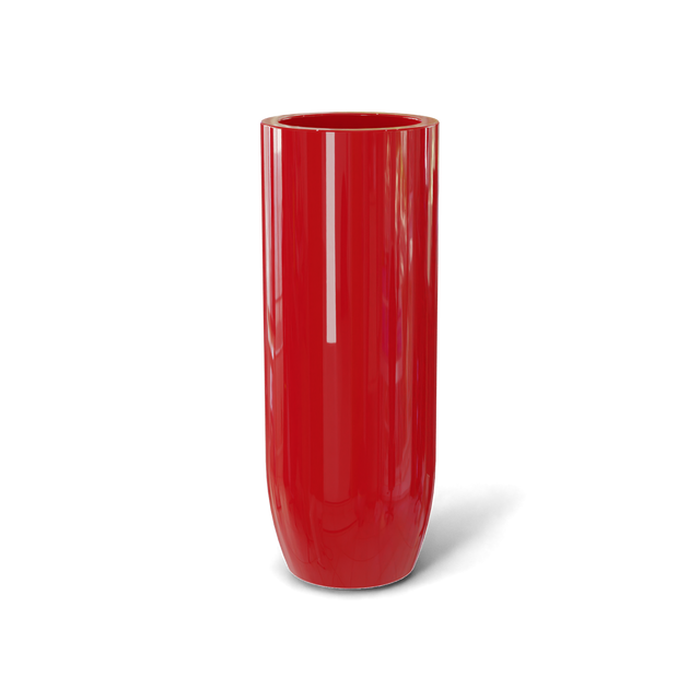 Saint Tropez Bullet Round Planter in Gloss Red