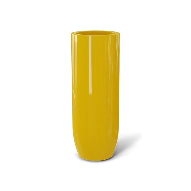 Saint Tropez Bullet Round Planter in Gloss Saffron