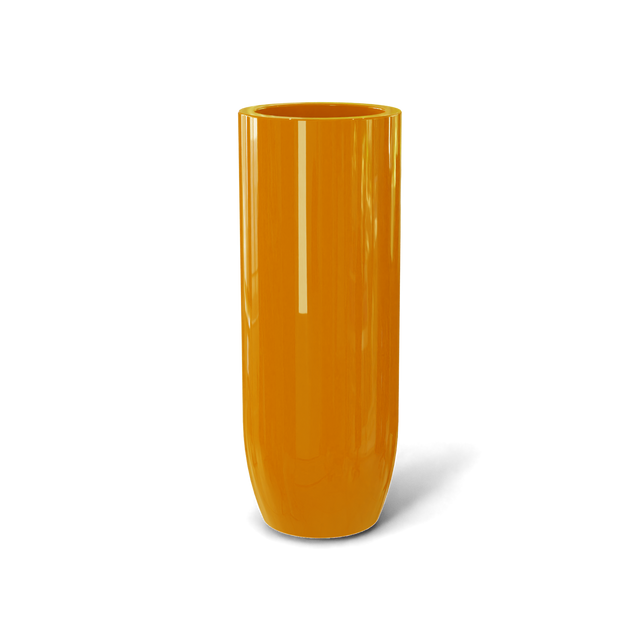 Saint Tropez Bullet Round Planter in Gloss Tangerine