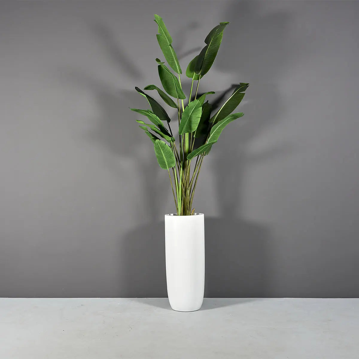 Saint Tropez bullet round fiberglass planter