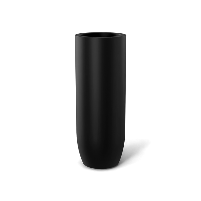 Saint Tropez Bullet Round Planter in Matte Black