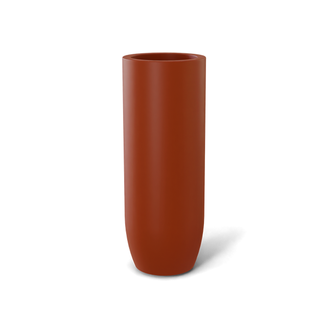 Saint Tropez Bullet Round Planter in Matte Terracotta