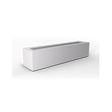Salon narrow rectangular fiberglass planter box in matte white