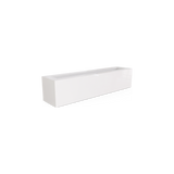Salon narrow rectangular fiberglass planter box in Gloss Bright White