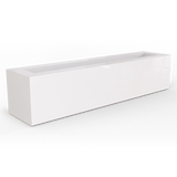 Salon box fiberglass planter in Gloss Bright White, studio render