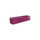 Salon narrow rectangular fiberglass planter box in Gloss Eggplant