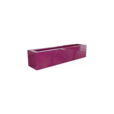 Salon narrow rectangular fiberglass planter box in Gloss Eggplant