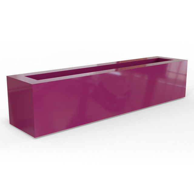 Salon box fiberglass planter in Gloss Eggplant, studio render