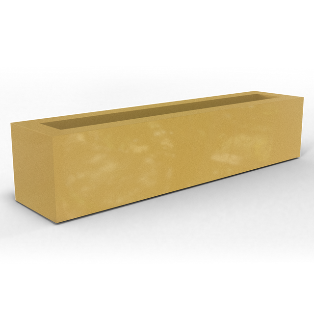 Salon box fiberglass planter in Gloss Metallic Gold, studio render