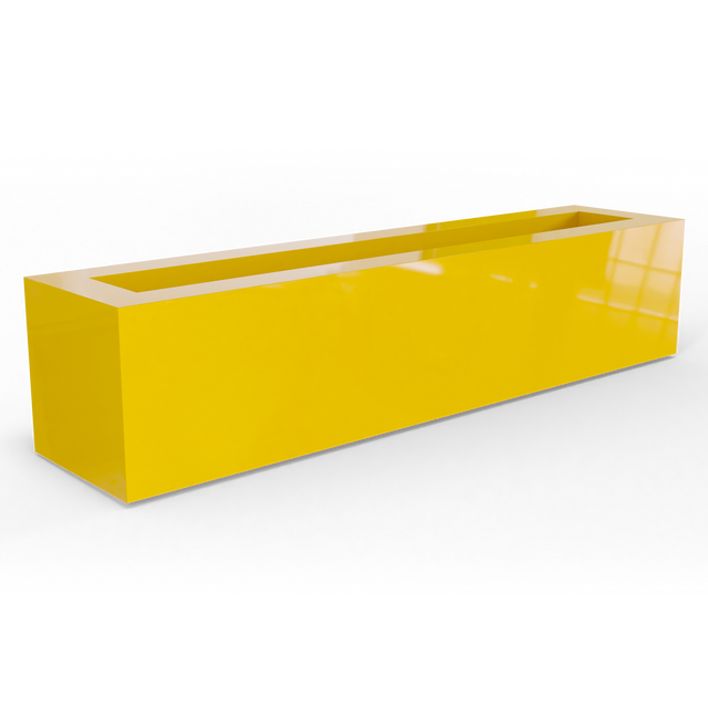 Salon box fiberglass planter in Gloss Saffron, studio render