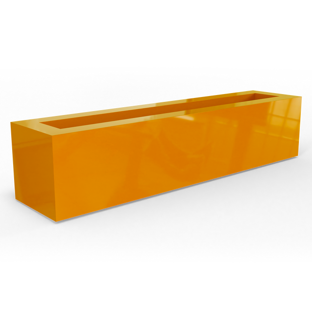 Salon box fiberglass planter in Gloss Tangerine, studio render
