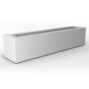Salon box fiberglass planter in Matte Bright White, studio render