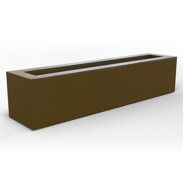 Salon box fiberglass planter in Matte Bronze, studio render