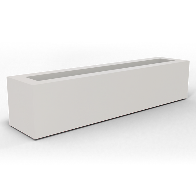 Salon box fiberglass planter in Matte Cement Grey, studio render