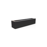 Salon narrow rectangular fiberglass planter box in Matte Charcoal
