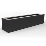 Salon box fiberglass planter in Matte Charcoal, studio render