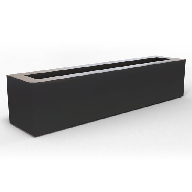 Salon box fiberglass planter in Matte Charcoal, studio render