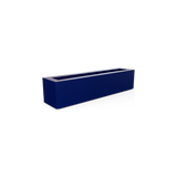 Salon narrow rectangular fiberglass planter box in Matte Cobalt Blue