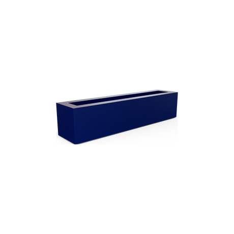 Salon narrow rectangular fiberglass planter box in Matte Cobalt Blue