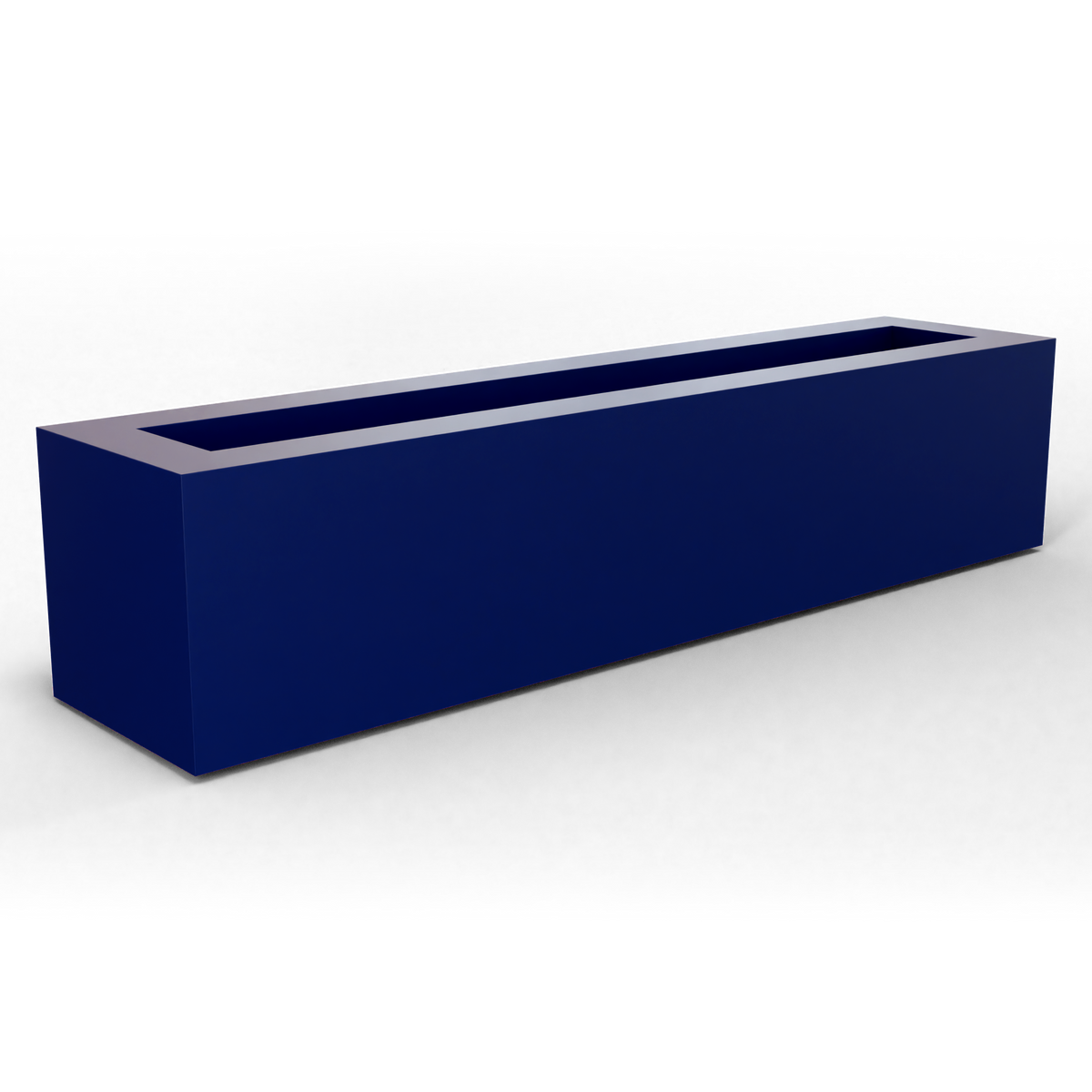 Salon box fiberglass planter in Matte Cobalt Blue, studio render