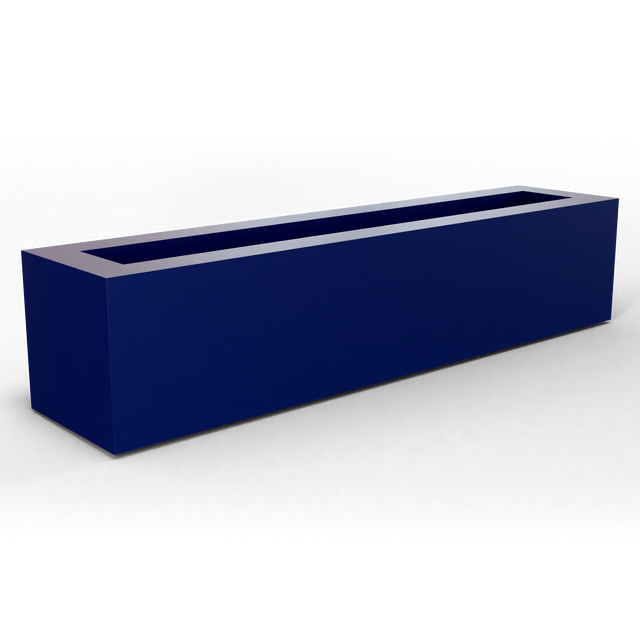 Salon box fiberglass planter in Matte Cobalt Blue, studio render