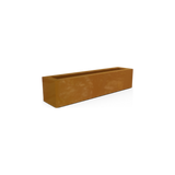 Salon narrow rectangular fiberglass planter box in Metallic Bronze