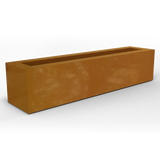 Salon box fiberglass planter in Metallic Bronze, studio render
