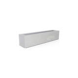 Salon narrow rectangular fiberglass planter box in Metallic Silver