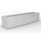 Salon box fiberglass planter in Metallic Silver, studio render