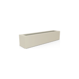 Salon narrow rectangular fiberglass planter box in Satin Beige