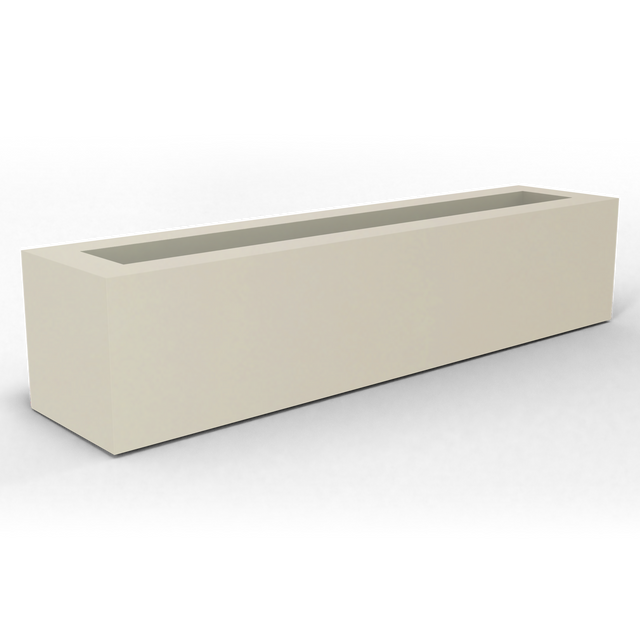 Salon box fiberglass planter in Satin Beige, studio render