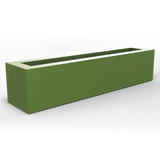 Salon box fiberglass planter in Satin Green, studio render