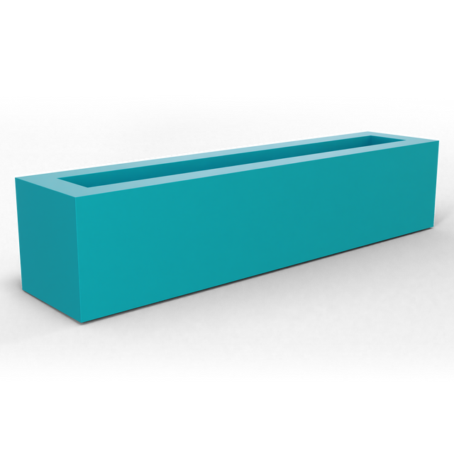 Salon box fiberglass planter in Satin Seafoam Green, studio render