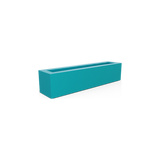 Salon narrow rectangular fiberglass planter box in Satin Seafoam Green