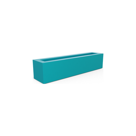 Salon narrow rectangular fiberglass planter box in Satin Seafoam Green