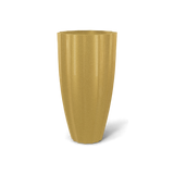 San Jose tall fluted fiberglass planter in Gloss Metallic Gold, 16 × 30 in, studio render